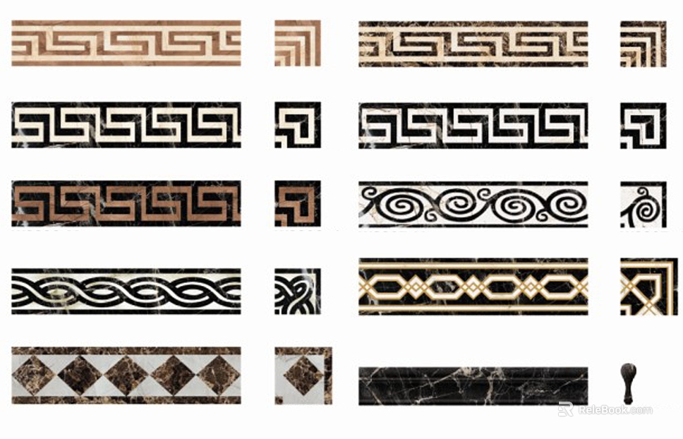 New Chinese Style Back Marble Wall Line Waist Line texture