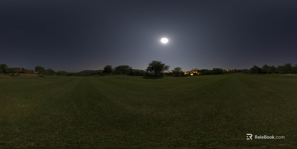 Outdoor lawn night view HDR texture