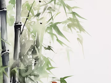 Chinese ink bamboo mural texture (ID:ffach222980)