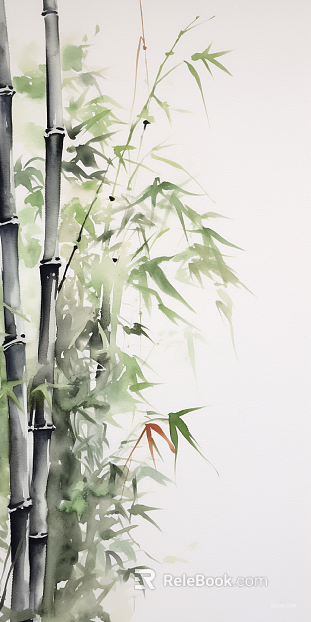 Chinese ink bamboo mural texture