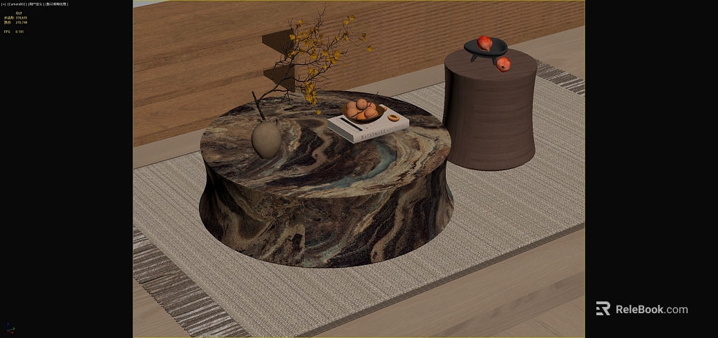 Light Luxury Dark Marble Living Room Coffee Table Noodles texture