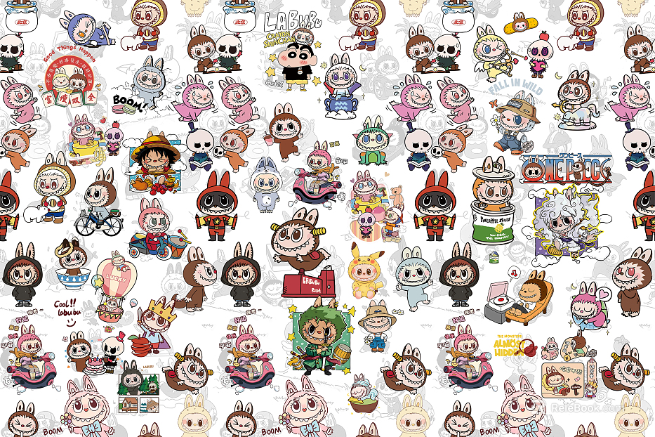 labubu cartoon wallpaper texture