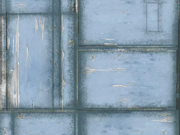 Blue dilapidated wooden door interior finish 3d model