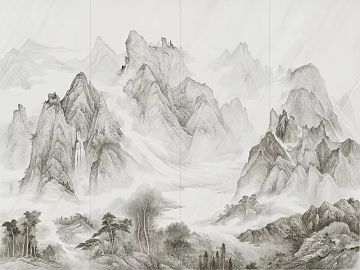 Marco Polo landscape marble sea and rivers marble texture (ID:ffaeg37591)