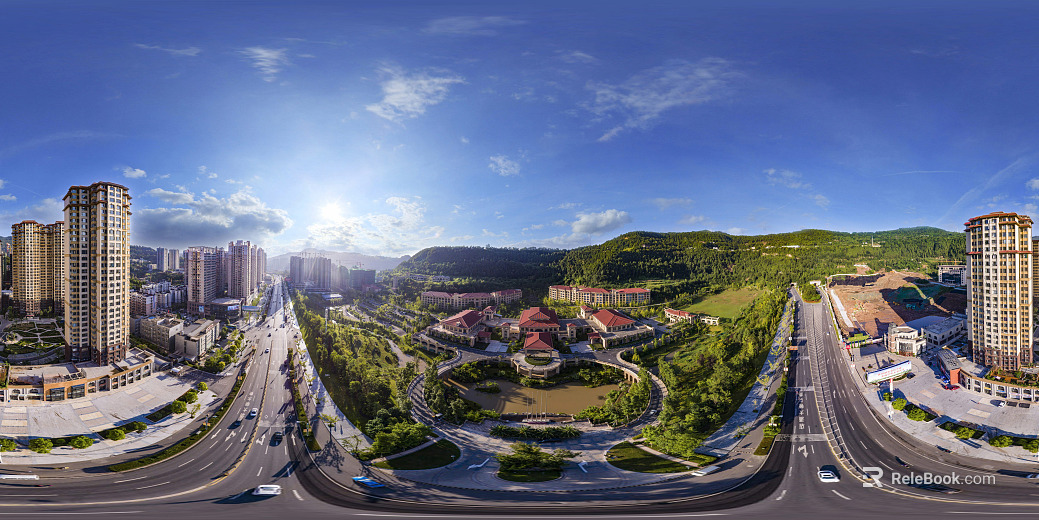 HDR urban ecological greening panorama texture