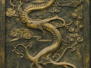 Bronze dragon embossed metal background wall texture (ID:ffaeh057886)