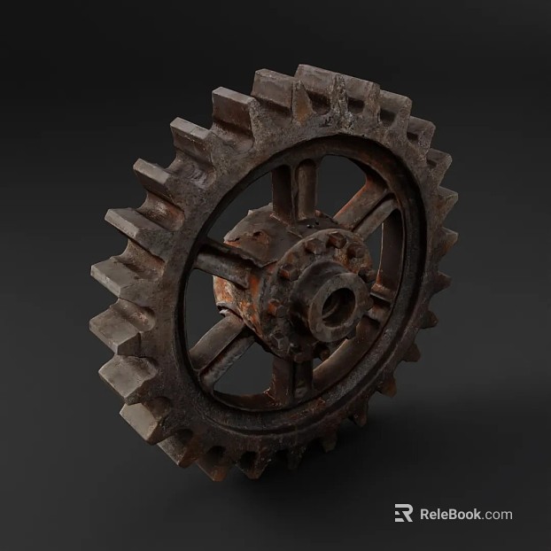 Dark brown old metal gear texture