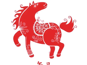 Red Paper-cut Wind Meridian Horse Decorative Painting texture (ID:ffaeh331216)