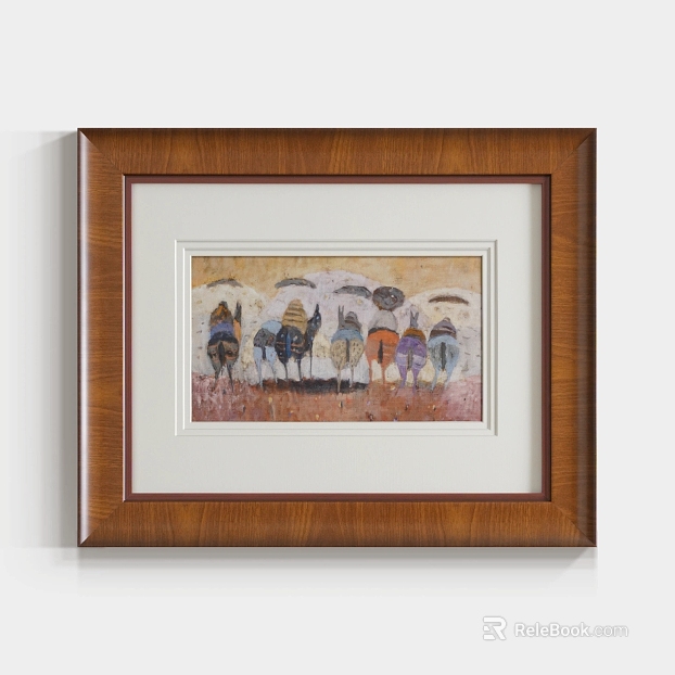 Abstract figure group image solid wood frame decorative painting texture