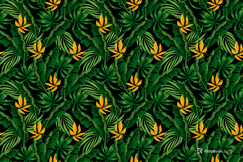 European palm plantain plant foliage background texture