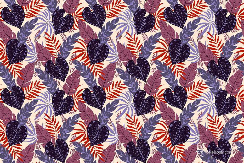 Even grain European palm plantain plant branches and leaves background texture