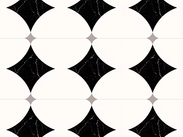 Modern simple black and white geometric tiles texture (ID:ffach057941)