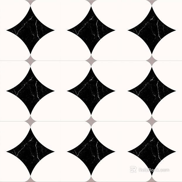 Modern simple black and white geometric tiles texture