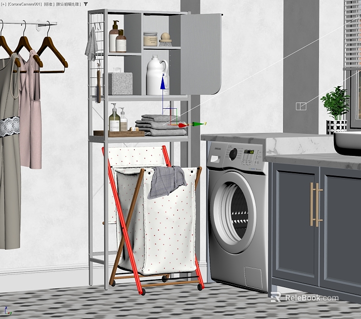 Modern Grey Tone Laundry Scene texture