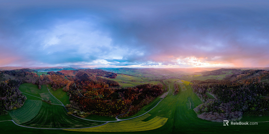 Outdoor Aerial View of Fields Daytime HDR texture