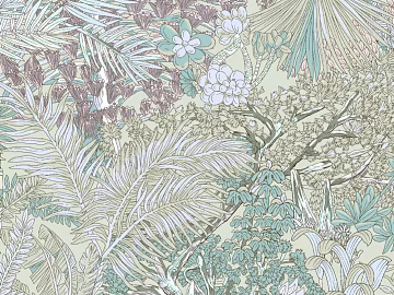 Floral Big Leaf Wallpaper Wall Cloth Wall Cloth Pattern Wallpaper Plant Flower Bird Wallpaper Tropical Rainforest Flower Cloth Pattern texture (ID:ffach992565)