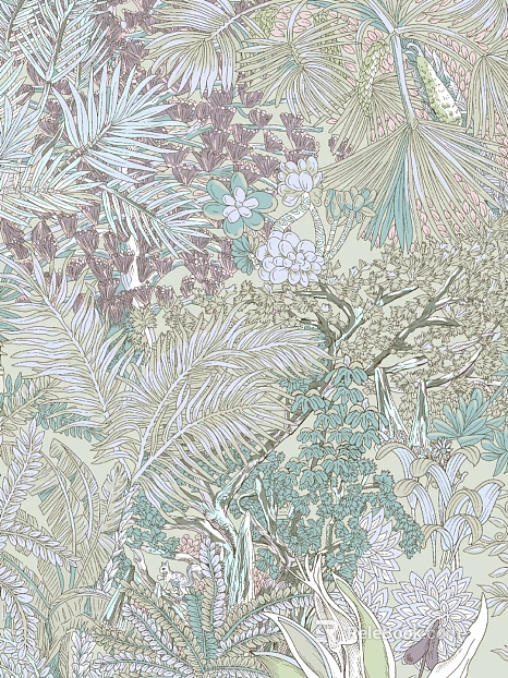 Floral Big Leaf Wallpaper Wall Cloth Wall Cloth Pattern Wallpaper Plant Flower Bird Wallpaper Tropical Rainforest Flower Cloth Pattern texture