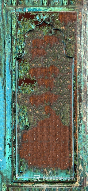 Retro blue copper old wooden door panel texture