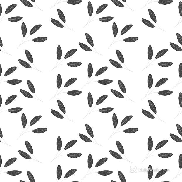 Minismal black and white plant pattern wallpaper texture
