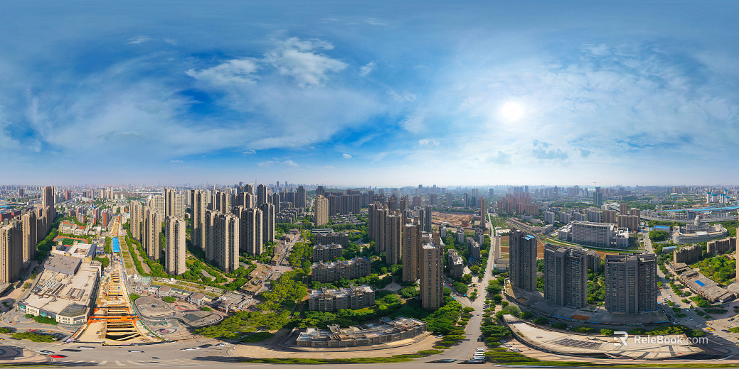 HDR city building panorama texture