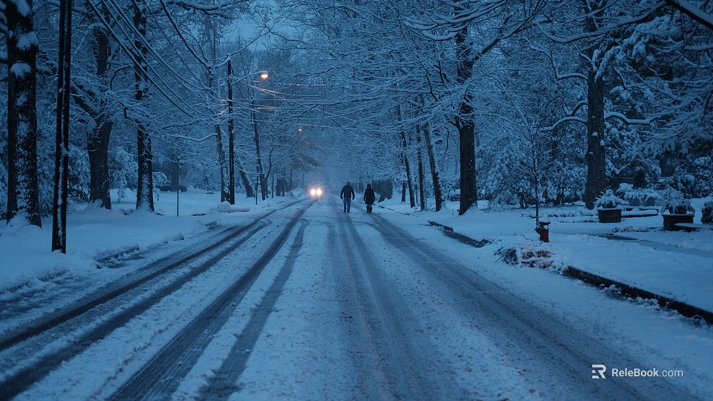 Snowy pavement texture