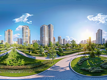 City Park Day Sunny Day HDR 3d model