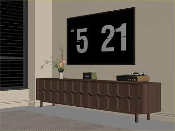 Walnut TV Cabinet Living Room Storage Cabinet texture (ID:ffaeh595324)