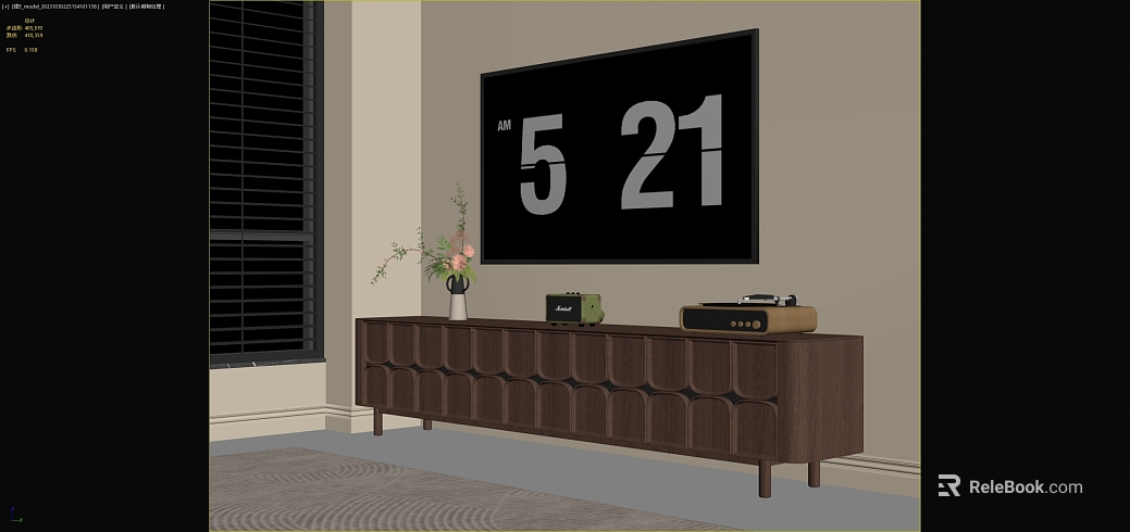 Walnut TV Cabinet Living Room Storage Cabinet texture