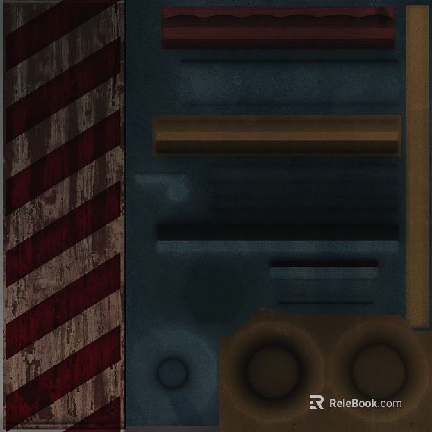 Industrial-style red-brown old metal plate texture