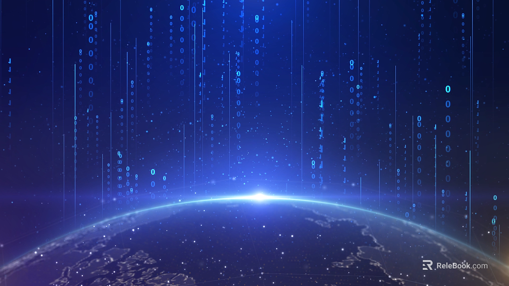 Tech Wind Blue Digital Stream Universe Background texture