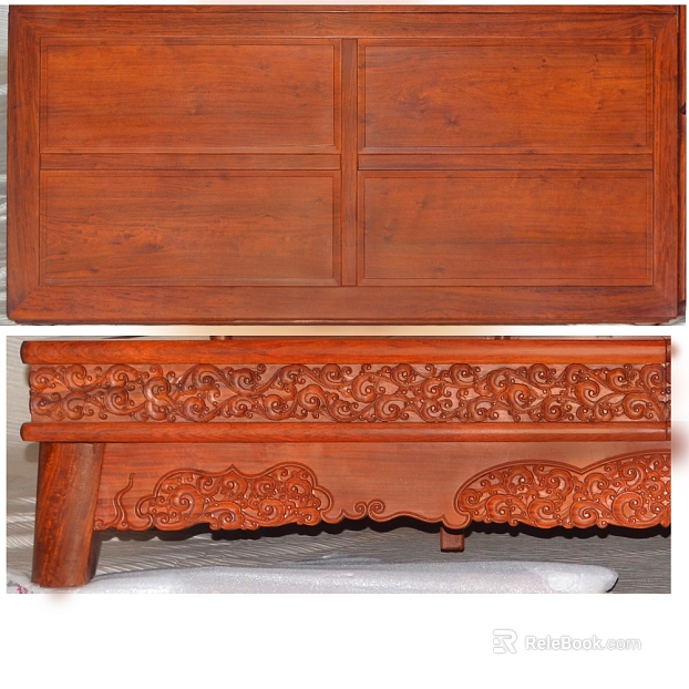 Reddish brown mahogany carved Chinese furniture surface texture