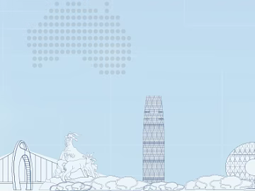Light Blue Line Draft Guangzhou Urban Architecture texture (ID:ffaeh020971)