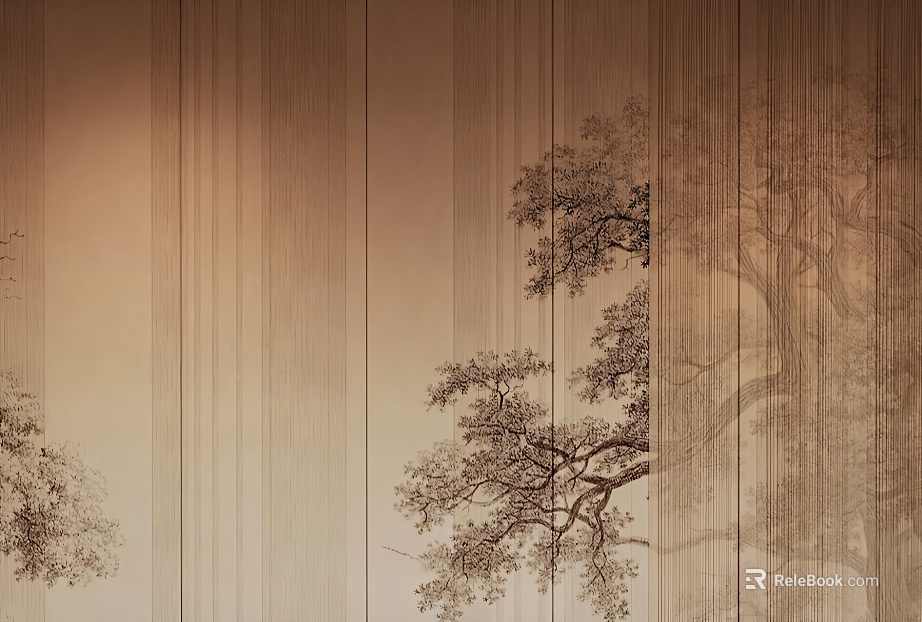 New Chinese beige carved wooden background wall texture