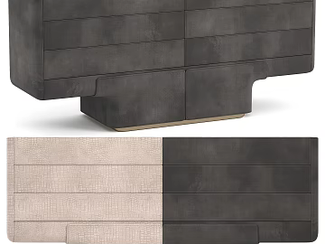 Dark gray beige leather cabinet finish 3d model