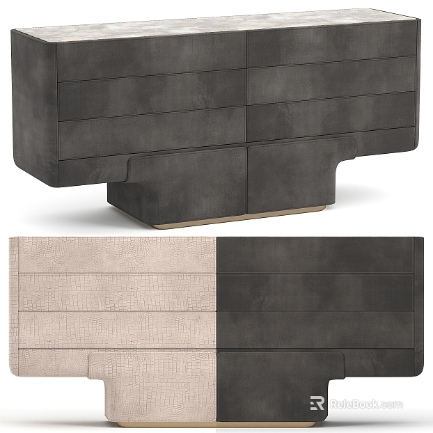 Dark gray beige leather cabinet finish texture