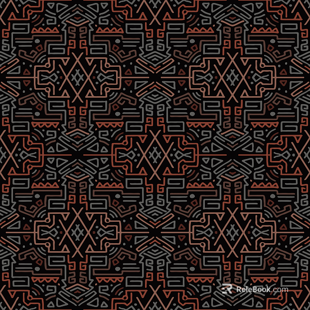 Retro tribal pattern pattern wallpaper mural background texture