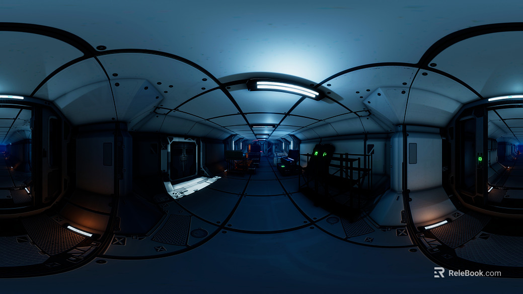 Spaceship Interior Corridor HDR texture