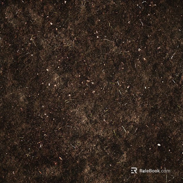 Dark brown soil outdoor ground texture