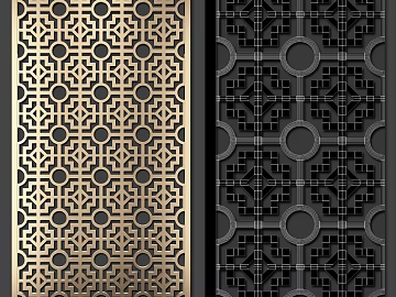 New Chinese Bronze Metal Screen texture (ID:ffaeh175034)