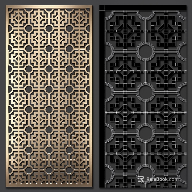 New Chinese Bronze Metal Screen texture