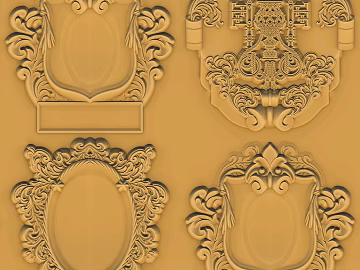 European-style beige wood carved decorative components texture (ID:ffaeh670939)