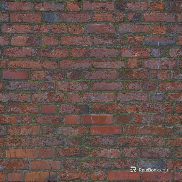 Brick wall kiln iron red brushed surface split brick texture