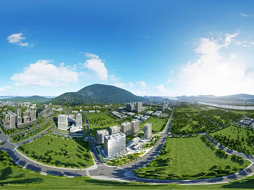 Urban Bird's Eye View Day HDR texture (ID:ffach047806)