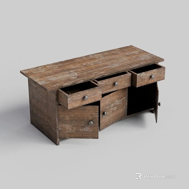 Silent Wind Old Wooden Living Room Storage Cabinet texture