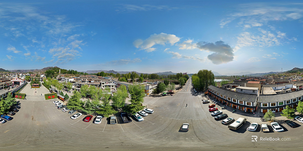 HDR Tourism Ecological Ancient Town Panoramic View texture