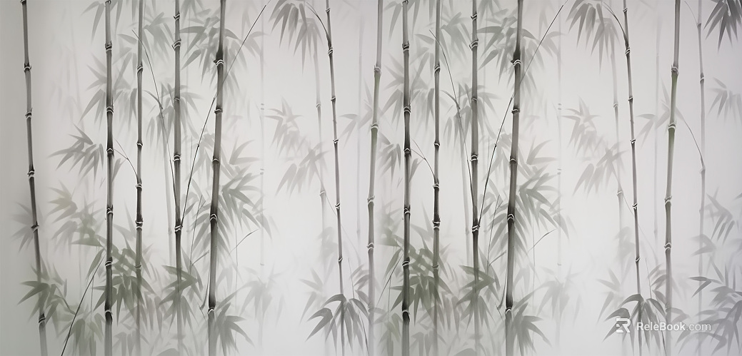 Chinese ink bamboo mural texture