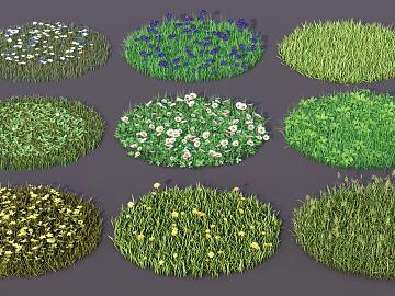 Mixed flowers and grass skin courtyard landscape ground texture (ID:ffaeh593436)