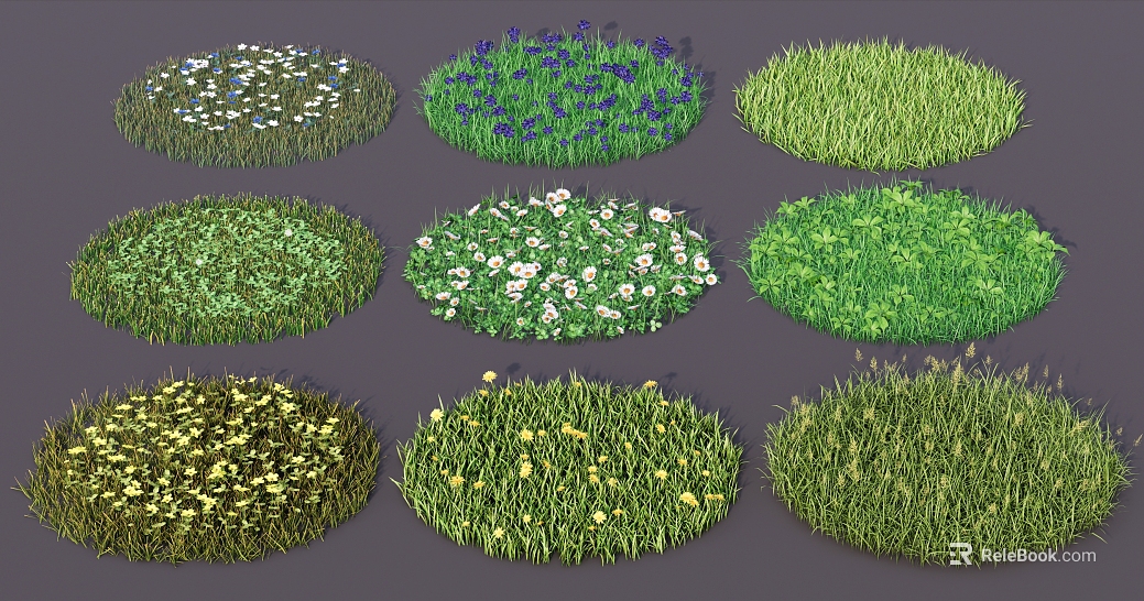 Mixed flowers and grass skin courtyard landscape ground texture