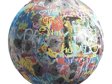Wall Graffiti PBR texture (ID:ffach151144)