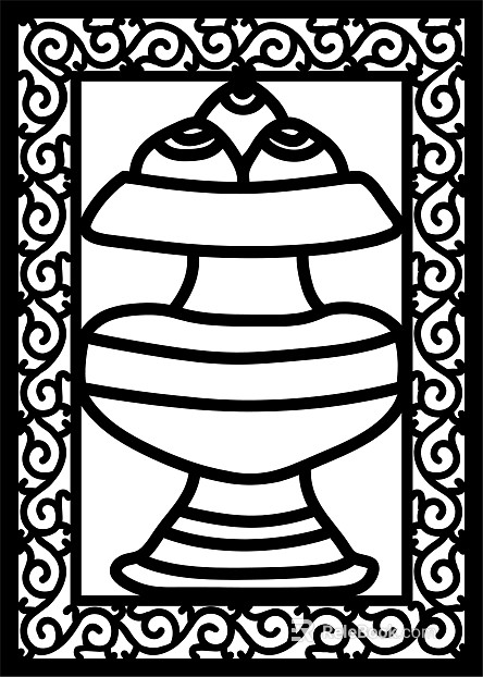Tibetan pattern black and white mask texture